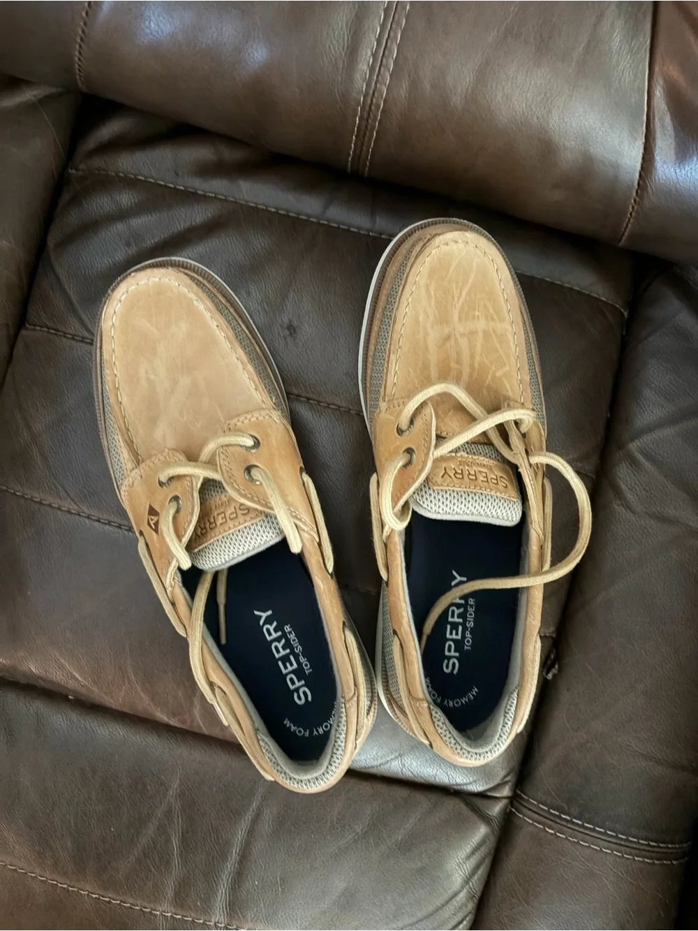 Sperry Men’s Light Brown/Tan Leather Boat Shoes